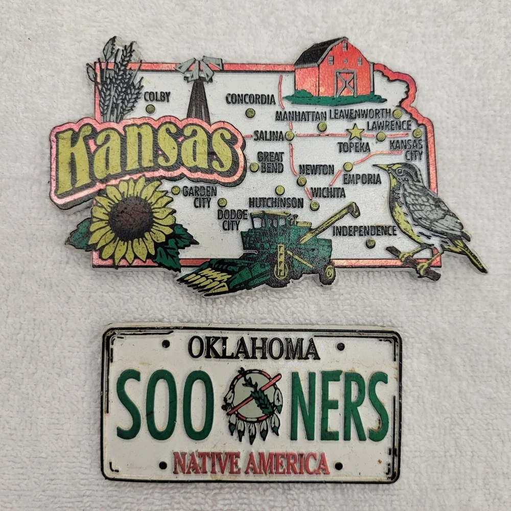 20 US State Vintage Refrigerator Rubber Die Cut Magnets‎